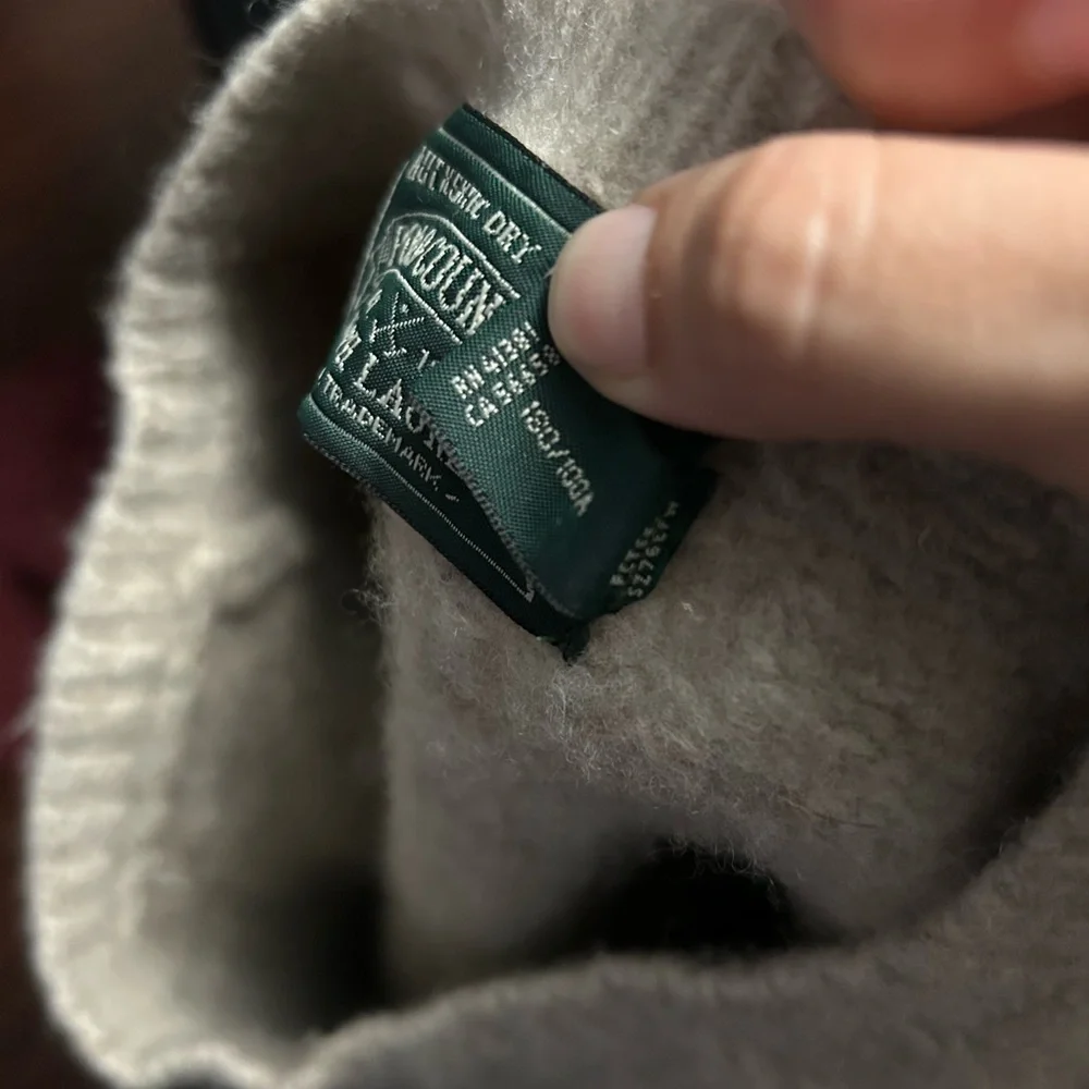 VTG Polo Country Ralph Lauren Cable-Knit Wool Pullover Sweater Sz L Oatmeal - Picture 14 of 14